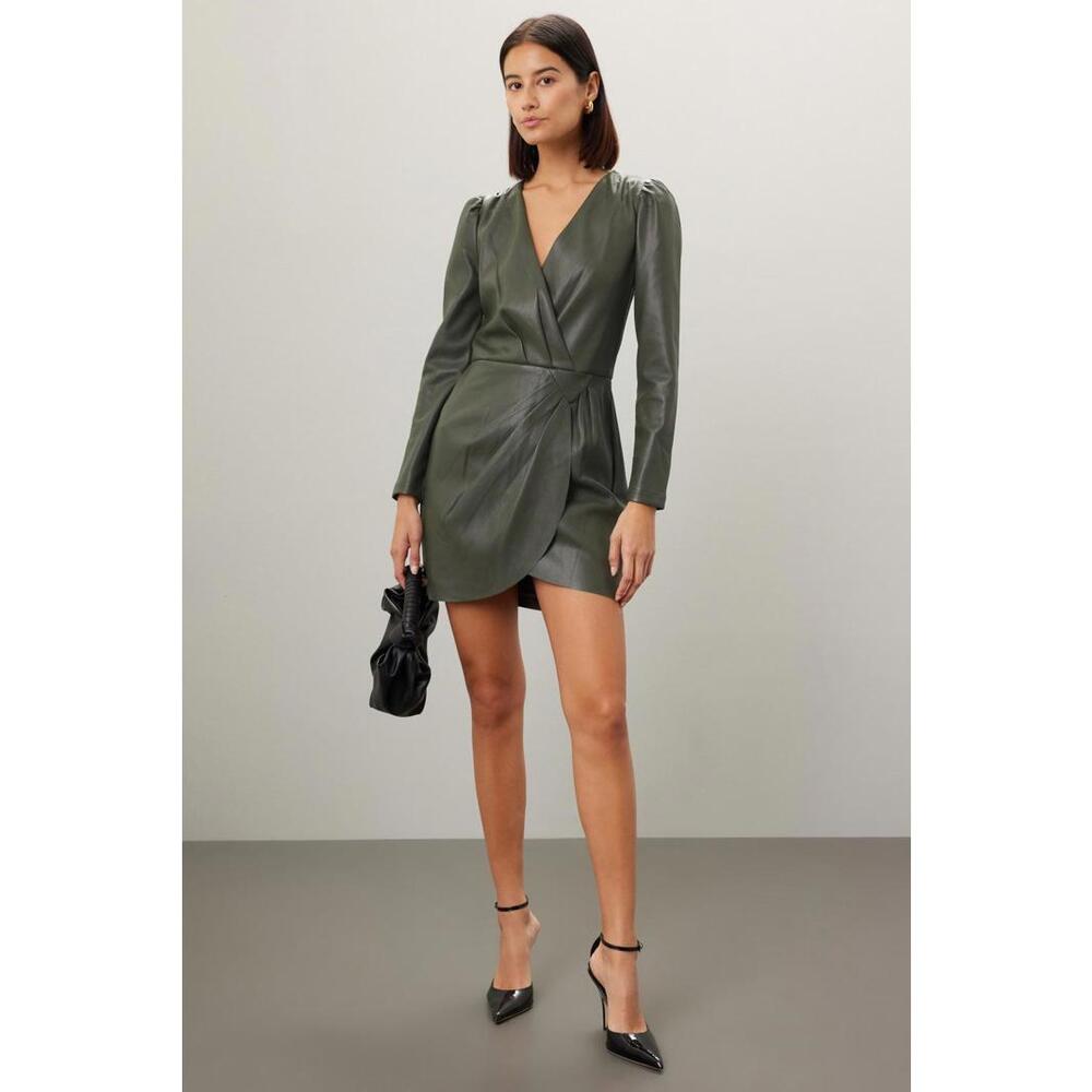 Saylor Green Veronicka Dress Size XS with Peeling Leather - Picture 1 of 8